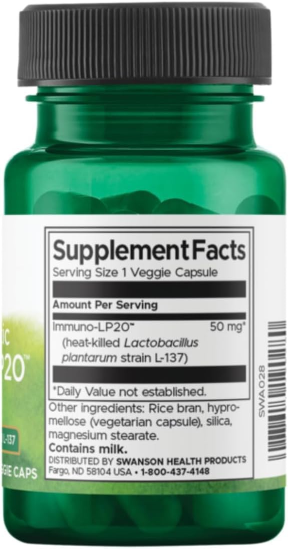 Swanson Immunobiotic Immuno-Lp20 50 Milligrams 30 Veg Capsules