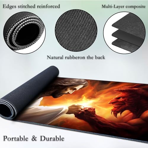 for MTG Game Playmat, for Magic TCG Rubber Play mat,Tabletop Card Playmats with Smooth Surface,Trading Card Inked Game Mat,Battle Game,God Battles