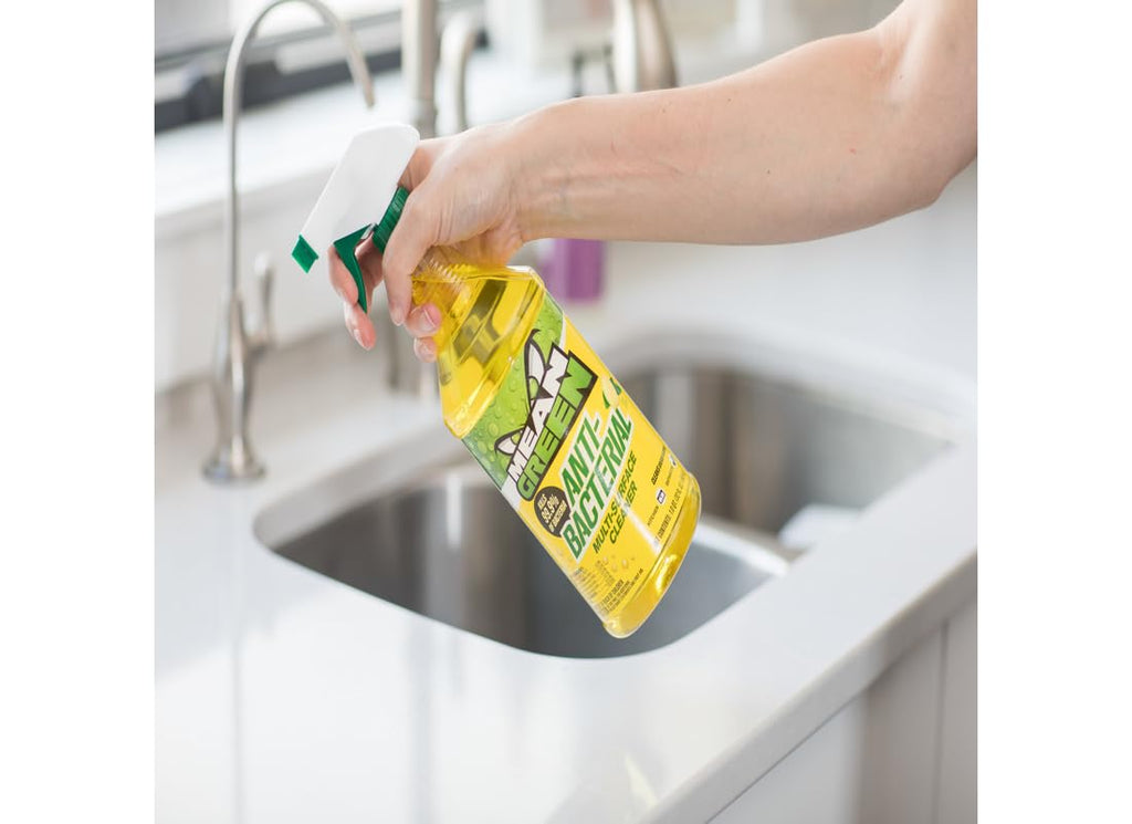 Mean Green Anti-Bacterial Multi-Surface Cleaner Lemon Scented, clear, 32 Fl Oz (Pack of 1), 40002