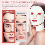 Led Face Mask Light Therapy,Red Light Therapy for Face and Neck,7 Colors LED Facial Skin Care Mask,5 Level Brightness Adjustment,309 LED Beads Can Be Used at Home,White Green
