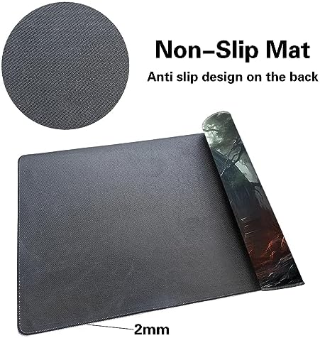 MTG Playmat Size 24x14in Free Storage Bags Non-Slip Backing Printing, Ideal for Card Game Enthusiasts TCG Playmat (No with Zone,Spell of The Dark)