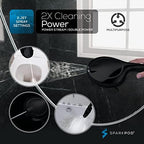 SparkPod 10-Mode Handheld Shower Head with Hose - 5" High Pressure Shower Head Set with Touch-to-Clean Nozzles, Built-In Power Jet, Stainless Steel 6ft Hose & Bracket (Midnight Black Matte)