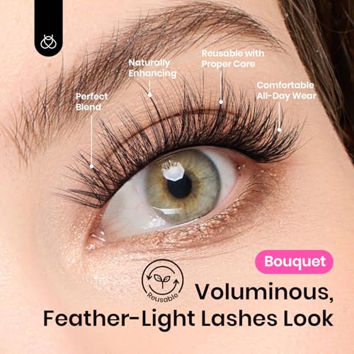 Beetles Lash Clusters 9-16mm Cluster Eyelash Extensions 3D Natural False Eyelashes Wispy Volume Eyelash Clusters 100pcs Individual Lashes DIY Cluster Lashes Bouquet (CNB001, 9-16mm)