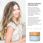 Pretty farm girl Blue Beauty Tallow Face Cream - Ultra-Hydrating & Rejuvenating - Blue Tansy Flower Oil Scent - Handmade - All Skin Types - For Around the Eyes, Neck, and Lips