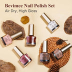 Vegan Nail Polish Set: Air Quick Dry Nail Lacquer Milky White, Nude, Brown 6 Regular Colors Nail Art Polish Non Gel Fast Drying Fingernail Polish Bulk for Winter DIY Salon Gift For Women