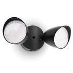 LUTEC 6222B 3500 Lumen 32 Watt 28 LED Dual-Head Floodlight Outdoor, Full Metal Design, Waterproof Exterior Security Wall Light 5000K for Patio, Garden, Yard-Black