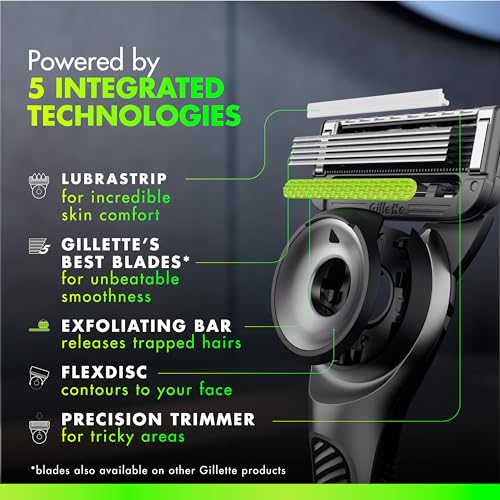 GilletteLabs with Exfoliating Bar by Gillette Razor for Men - 1 Handle, 4 Razor Blade Refills, Holiday Gifts for Men, Includes Premium Magnetic Stand
