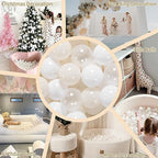 GOGOSO Balls for Ball Pit - Plastic Ball for Toddlers 1-3, Baby Kids Ball Pool Decoration 50 100 200 300 500 1000 (A White+Beige+Clear, 200 Balls)
