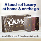 Kleenex Ultra Soft Facial Tissues in Handy Pocket Packs - 80 Travel Pocket Packs - Our Softest Tissue - Supremely Soft And Silky Tissues Designed With Luxury In Mind