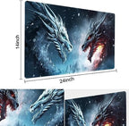 Board Game 14x24in MTG Playmat Compatible for OCG CCG RPG TCG Playmats (Dragon Fight)