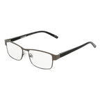 Foster Grant Men's Leo Square Reading Glasses, Gunmetal/Transparent, 59 mm + 2