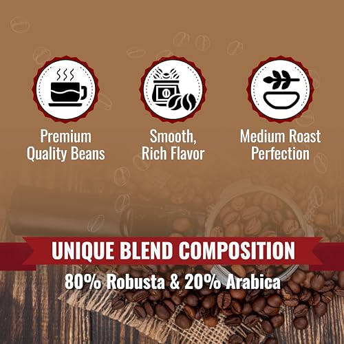 Birdee Vietnamese Coffee – 2.2 LB, Medium Roast Whole Bean, Arabica and Robusta Blend, Hand-Picked, Resealable Bag, Smooth Flavor, Low Acid, High Caffeine, Single-Origin