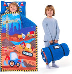 JOIEDOMI Toddler Nap Mat for Preschool 55''x30'' Sleeping Mat with Removable Pillow and Minky Blanket for Kids Ages 3-7 Roll Up Soft Kids Sleeping Bag for Boys Girls Kindergarten Daycare Sleepover