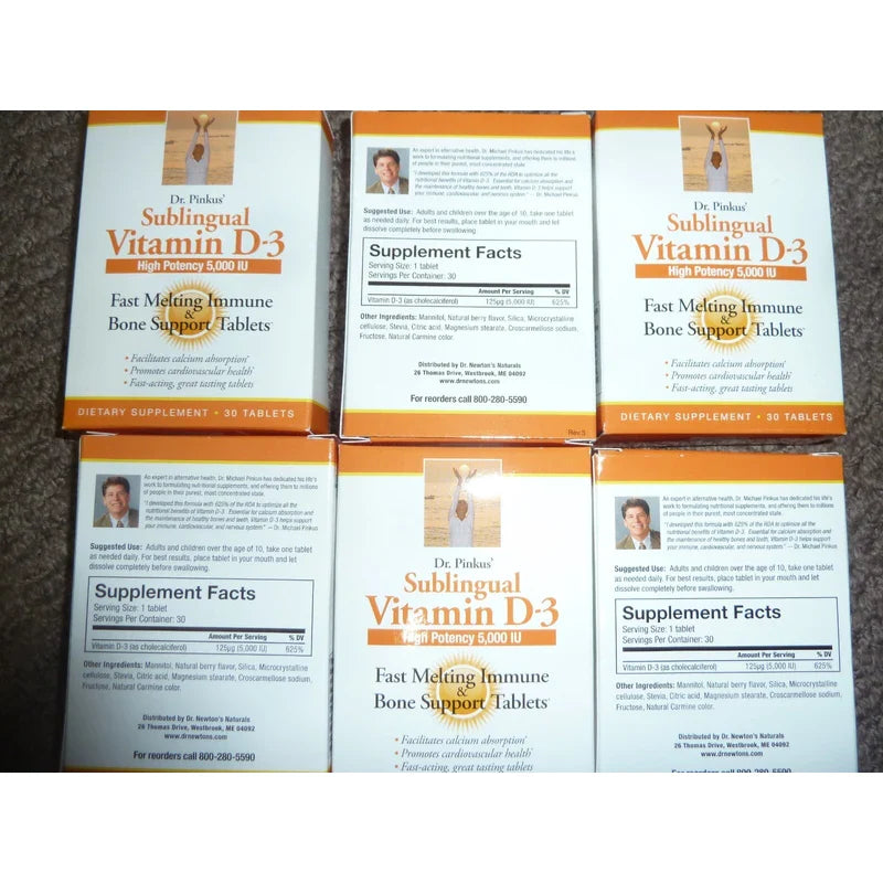 Dr. Newton's Naturals Sublingual Vitamin D3 by Dr. Pinkus' High Potency 5,000 IU 30 Tablets EXP  3/22