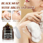 Dragon Honor Morocco Black Soap With Argan And Rose, Zawina Morocco Black Beldi Soap, Zawina Moroccan Black Soap(200g/PCS, 2PCS)
