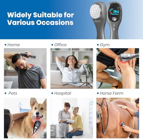 Handheld Red Light Therapy with Stand, Infrared Light Therapy Device for Body, Portable Cold Red Light Machine for Muscle and Joint Pain(4 * 808nm+14 * 650nm)