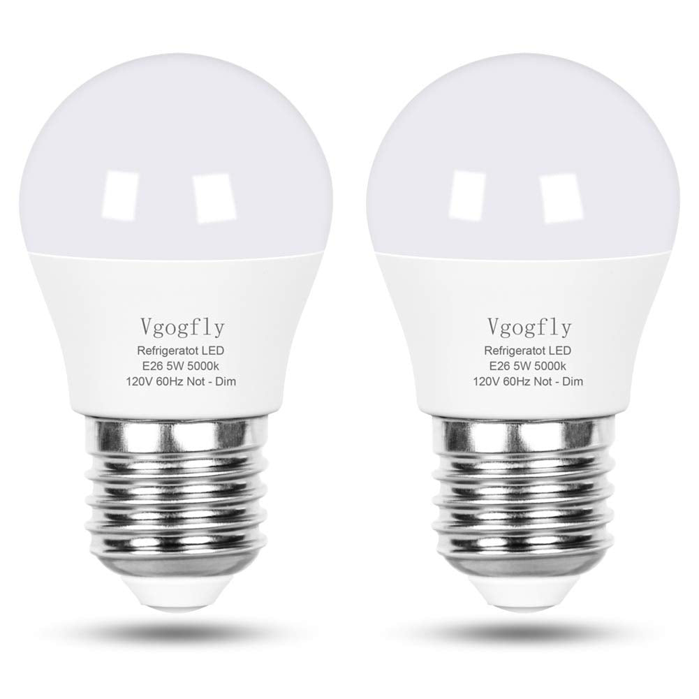 Vgogfly Refrigerator Light Bulb, A15, 40W Equivalent, 5W, 5000K, 120V