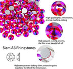 Genie Crystal ss30 Red AB Glass Rhinestones Flatback, 576 pcs 6.4 mm Light Siam AB Non Hotfix Rhinestone, Diamond Cut Gems for DIY Crafts, Tumbler, Shoes, Dress, Face Mask, Bling Decoration