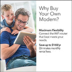NETGEAR Nighthawk Cable Modem CM1200 - Compatible with All Cable Providers Including Xfinity by Comcast, Spectrum, Cox | for Cable Plans Up to 2 Gigabits | 4 x 1G Ethernet Ports | DOCSIS 3.1, Black