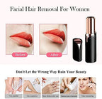 Facial Hair Removal for Women Painless Hair Remover- as Seen on TV Painless Face Shaver-Waterproof Shaver Razor Hair Remover with LED Light for Face Bikini Peach Fuzz Upper Mustache Lip Chin