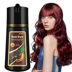 Fvquhvo Dark Red Wine Hair Dye Shampoo 3 in 1 for Gray Hair, Natural Hair Color Shampoo for Men & Women,Burgundy Hair Dye Shampoo, Red Hair Shampoo & Red Hair Dye, Champu Para Canas