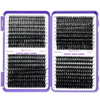 DIY Lash Extension Kit 804Pcs D Curl Individual Lash Clusters Eyelashes Extension Set with Mirror Lash Storage Box Lash Bond&Seal Glue Remover Tweezers Lash Brush Applicator