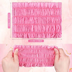 Chuangdi 100 Pieces Disposable Spa Headbands Soft Non-woven Facial Hair Band Elastic Facial Head Wraps Cloth Stretch Skin Care Makeup Sauna Washing Face Supplies for Women(Pink)