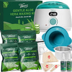 Waxing Kit for Women Men - Premium Digital Wax Melt Warmer Kit for Sensitive Skin Coarse Hair Removal - 14oz Hard Wax Beads & Silicone Liner - for Bikini Brazilian Body Face Leg - Home Wax Kit
