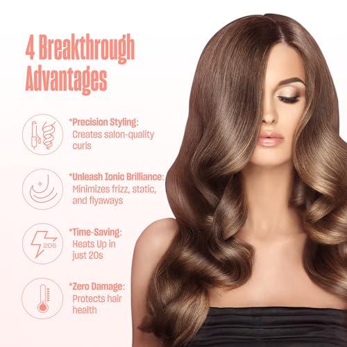 Bekind Twist Pro Thermal Brush - 1.5 Inch Versatile Heated Round Hot Air Brush, Effortless Blowout Curling Hair Styling Tools, Negative Ion Blow Out Hot Round Brush, 20s Fast Heats (Peach)