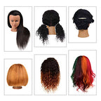 Mannequin Head 100% Real Hair for Cosmetology Manikin 16 Inch Doll Head Hairdresser Hairstylist Training Practice Styling Braiding Styling Curling Coiling Display Cosmetology with Stand