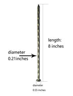 50 Pack 8" Spiral Galvanized Garden Stakes,Landscape Anchoring Spikes