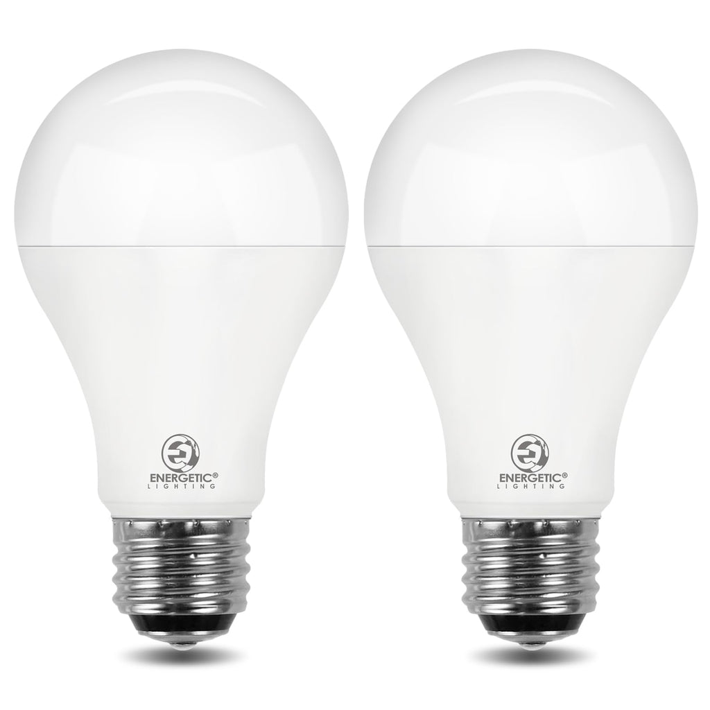 Super Bright 50/100/150W 3-Way A21 LED Light Bulb, 800/1600/2200 Lumens, 4000K Cool White, Non-dimmable, E26 Base, UL Listed, 2-Pack