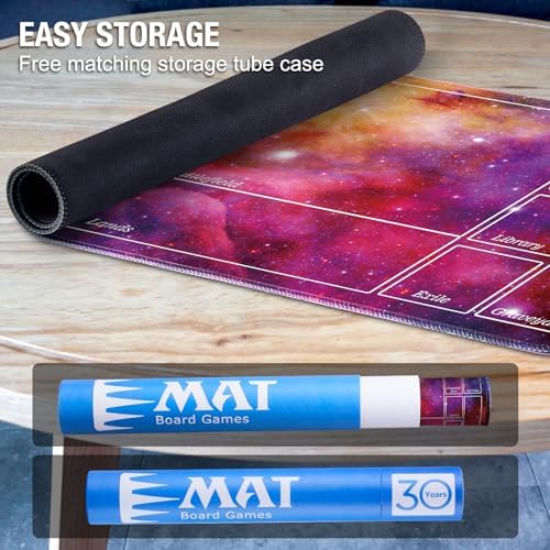 MTG Playmat for Magic The Gathering, Stitched Playing Mat with Tube Case for MTG Card Game Playing (Blue Starry)