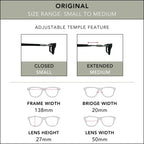 Clic Magnetic Reading Glasses for Men or Women, Computer Readers, Original (S-M, Black, 2.00 Magnification)