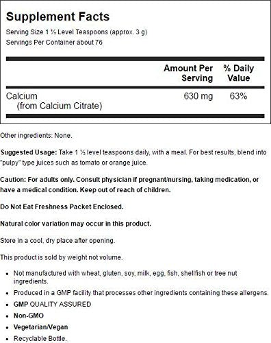 NOW Calcium Citrate, 8-Ounces (Pack of 3)