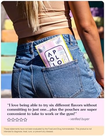 Unico Apollo Protein Powder Samples Variety Pack | Try 6 Flavors in 1 | Convenient Single-Serving Pouches | Non-Chalky Texture | 100% Grass-Fed Whey, Casein and Egg White Protein Formula