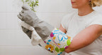 Household Gloves Latex-Free, 15" Long Cuff, Soft Lining, Adjustable Strap, Multi-Layer Protection, Flexible, Comfortable, Chemical-Resistant, Reusable for Cleaning, Dishwashing, 4 Pair Medium