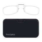 ThinOptics unisex-adult Reading Glasses + Black Universal Pod Case | Clear Frames, 2.50 Strength Readers Clear Frames / Black Case, 44 mm