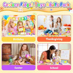 Cevioce 10Pcs Fidget Toys Adults Pack,Stocking Stuffers for Teens Boys Girls,Autism Sensory Toys with Fidget Spinner Slug Magnetic Rings,Squishy Fidget Toys ADHD Stress Relief,Party Favor for Kid-PY