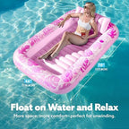 SLOOSH Inflatable Tanning Pool Lounger Float,70" x 46" Pool Floats Adult with Pillow,4 in 1 Suntan Tub Raft Floatie,Sunbathing Bed Lounge for Water Blow Up Kids Ball Pit Party Gifts,L-Blushing Pink