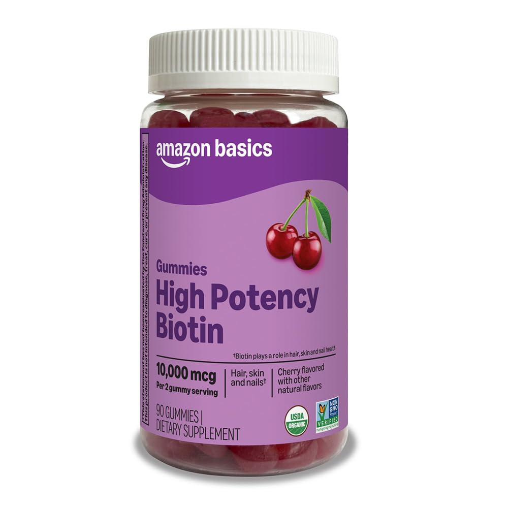 Amazon Basics Biotin 10,000mcg Gummy, 90 Count