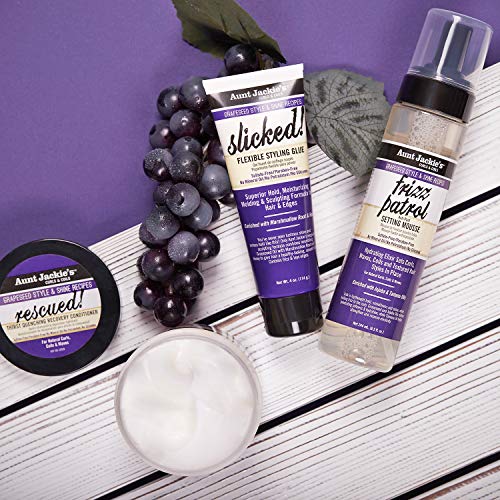 Aunt Jackie's Grapeseed Style and Shine Recipes Rescued Thirst Quenching Hair Recovery Conditioner Repair Treatment, Seals in Moisture, 15 oz