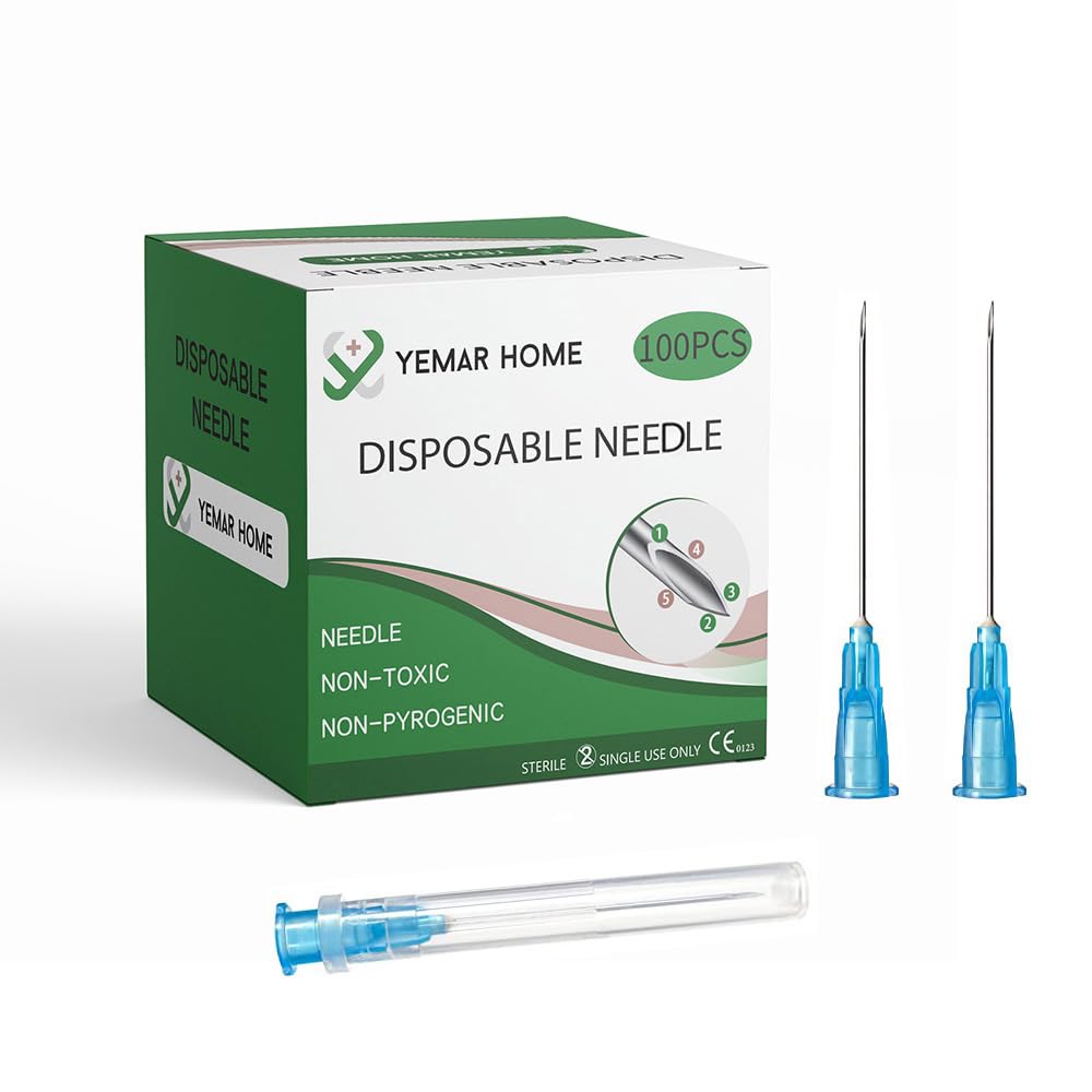 23g 1.5 Inch Needle， 23 Gauge 1.5 Inch Needle， （100Pack） 23 Gauge Needle for Scientific Labs， Individual Sealed Package