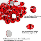 Genie Crystal ss30 Red Glass Rhinestones 576 Pcs, 6.4mm Light Siam Flatback Rhinestone, Diamond Cut Gems for Crafts, Face Mask, Makeup, Tumbler, Shoes, Clothing