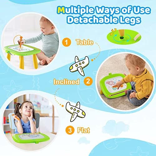 Kikidex Magnetic Drawing Board, Toddler Girl Toys for 1-2 Year Old, Doodle Board Pad Learning and Educational Toys for 1 2 3 Year Old Baby Kids Birthday Gift(Green)