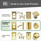 Rio Salto BRASS Metal Double Rocker Decora MIDSIZE Gold Double Light Switch Wall Plate Outlet Cover Wall Plate Receptacle Wallplate Dual Rocker Decora 2 Gang Decorator 4.92" x 4.92"