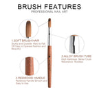 Kolinsky Acrylic Nail Brush Red Wooden Acrylic Nail Brush Professional Salon Acrylic Brush for Nail (12#)