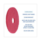 Boardwalk 4013RED Standard Floor Pads 13" dia Red 5/Carton