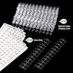 Tbestmax 720 Pcs Nail Polish Swatch Dots Round False Nail Display Tips Transparent Nail Art Color Display Chart with Adhesive Sticker for Nail Polish Training Practicing