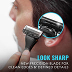 Jeremy's Razors for Men - Precision 5 Razor Blade Refills - 8 Cartridges (Fits All 2nd Gen Jeremy's Handles) - Precision Trimmer, Stainless Steel Design, Lubricating Strip - Men's Shaving Blades